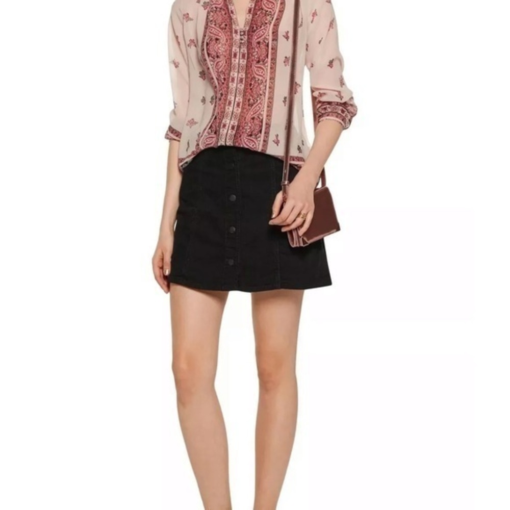 Joie Tilda Snap Front Corduroy Casual Career Short Mini Skirt 32